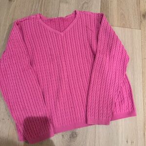 Pink Cable Knit Sweater